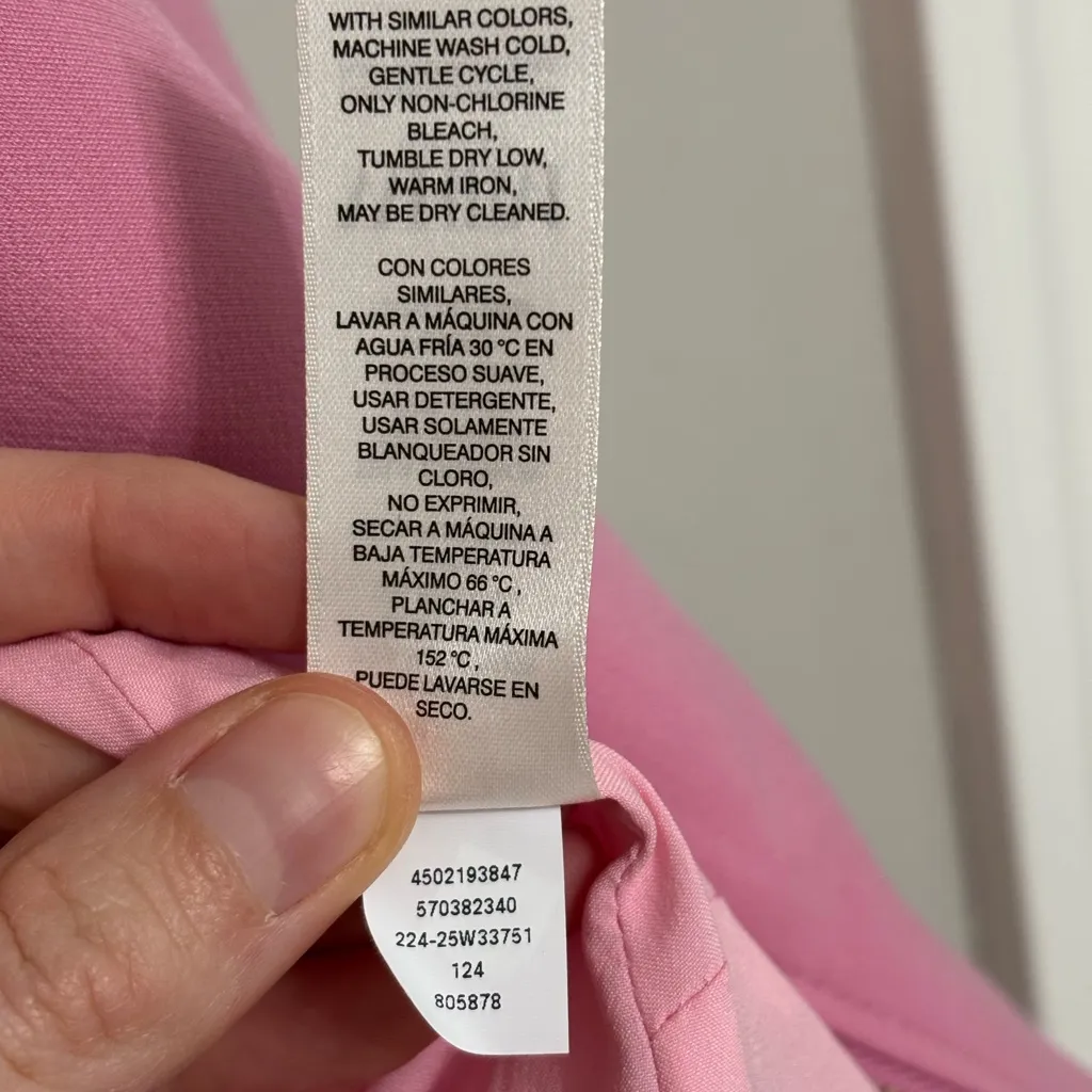 NWT WHBM Outlet Long Sleeve Collarless Moto Jacket in Pink - Size 6 - Image 6