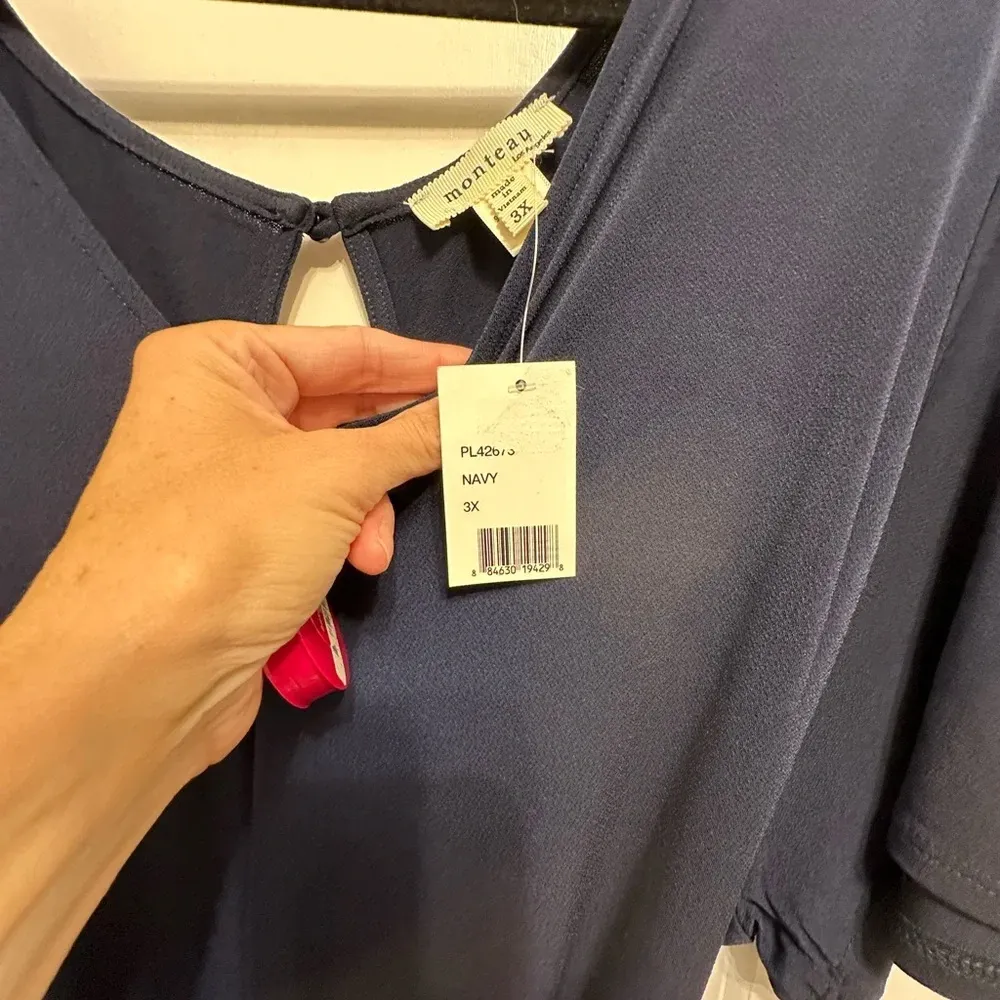 Monteau Navy Jumpsuit‎ w adorable adjustable belt - Image 2