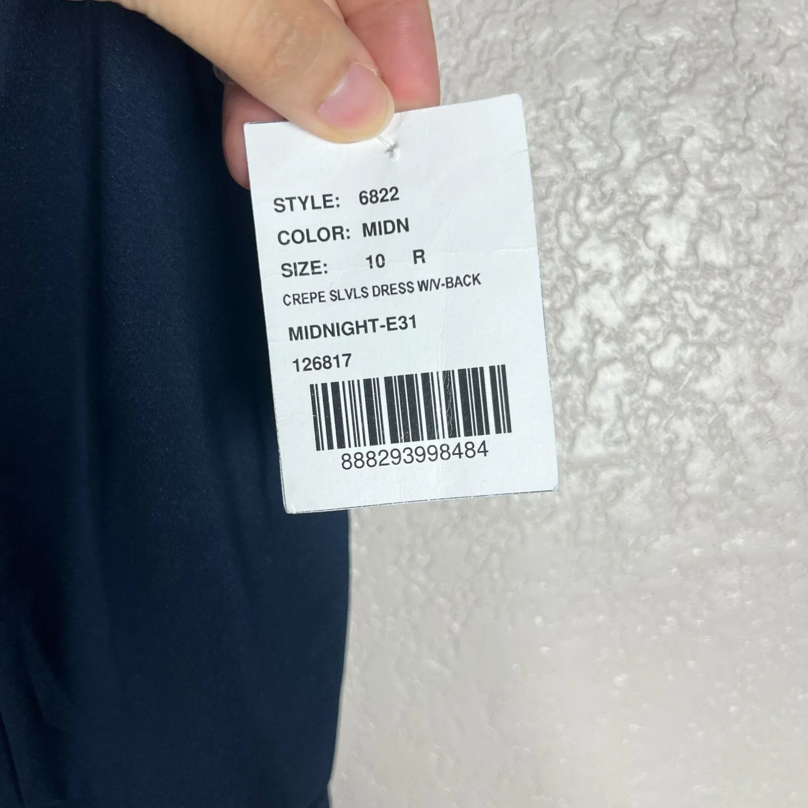 After Six Dessy Gown Size 10 Crepe V-Back Navy Blue Dress Bridesmaid Wedding - Image 7