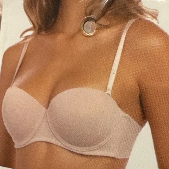 Brand New Sophie B Women's 36B 3 Slight Push Up Bra Bandeau Blush Pink - Image 2