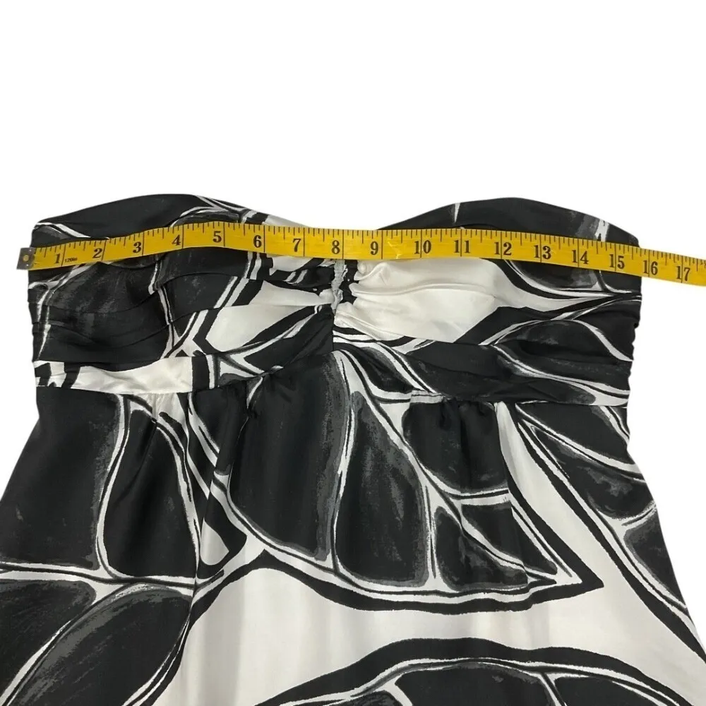 White House Black Market Womens Dress Size 4 Floral Silk‎ Leaf Evening Party - Image 7