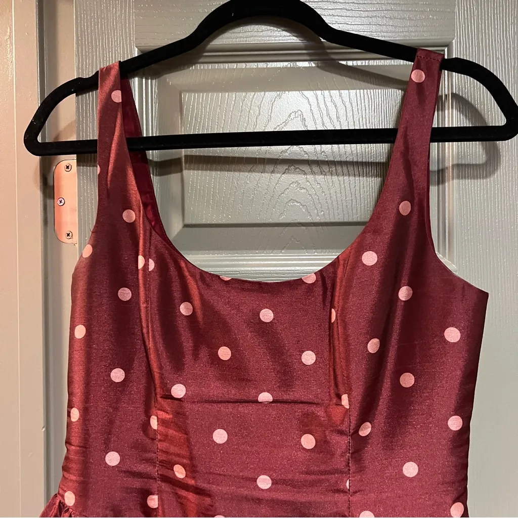 Hutch Burgundy Red Polka Dot Mini Dress NWT - Image 11