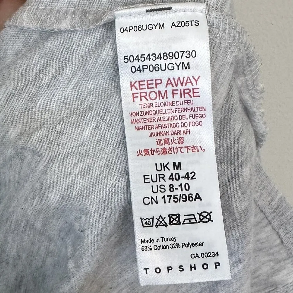 NWT TopShop Gray Knitted Scoop Neck Self Tie Tank Top - Size: M(8-10) - Image 4