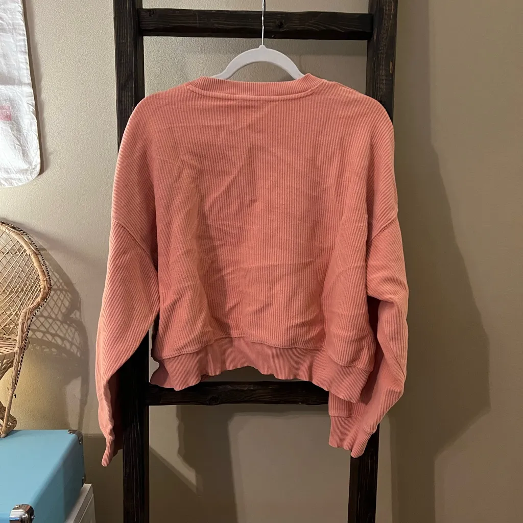 Aerie Pink Ribbed Sweatshirt - Image 6