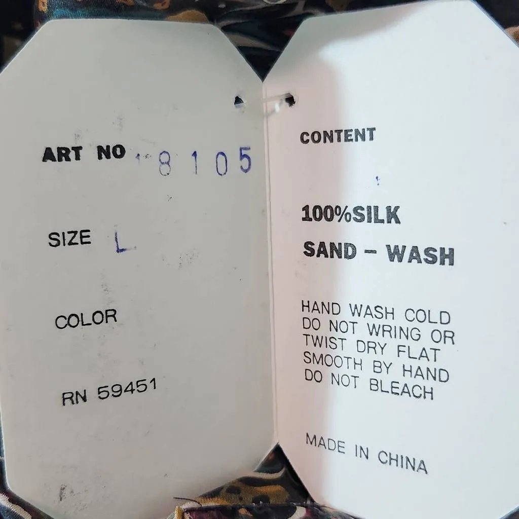 Jane Ashley Multi-Color Paisley Silk Button Down Blouse NWT Size Large - Image 8