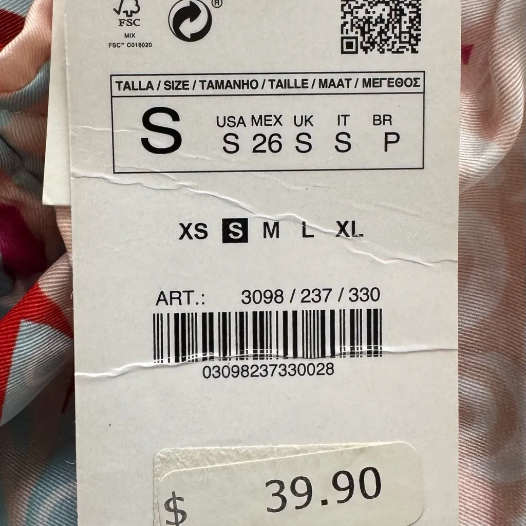 NWT Zara Bloggers Favorite floral Colorful pull on shorts with pockets, size S - Image 8