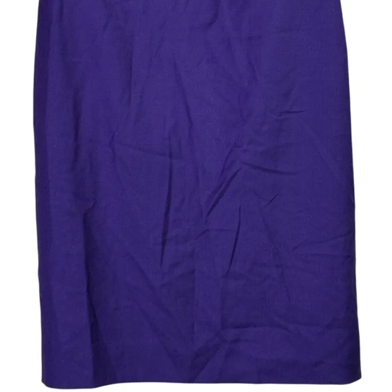 J. Crew Wool Sleeveless Drape Sheath Dress Key Hole Button Side ZipUp 4P Purple - Image 3