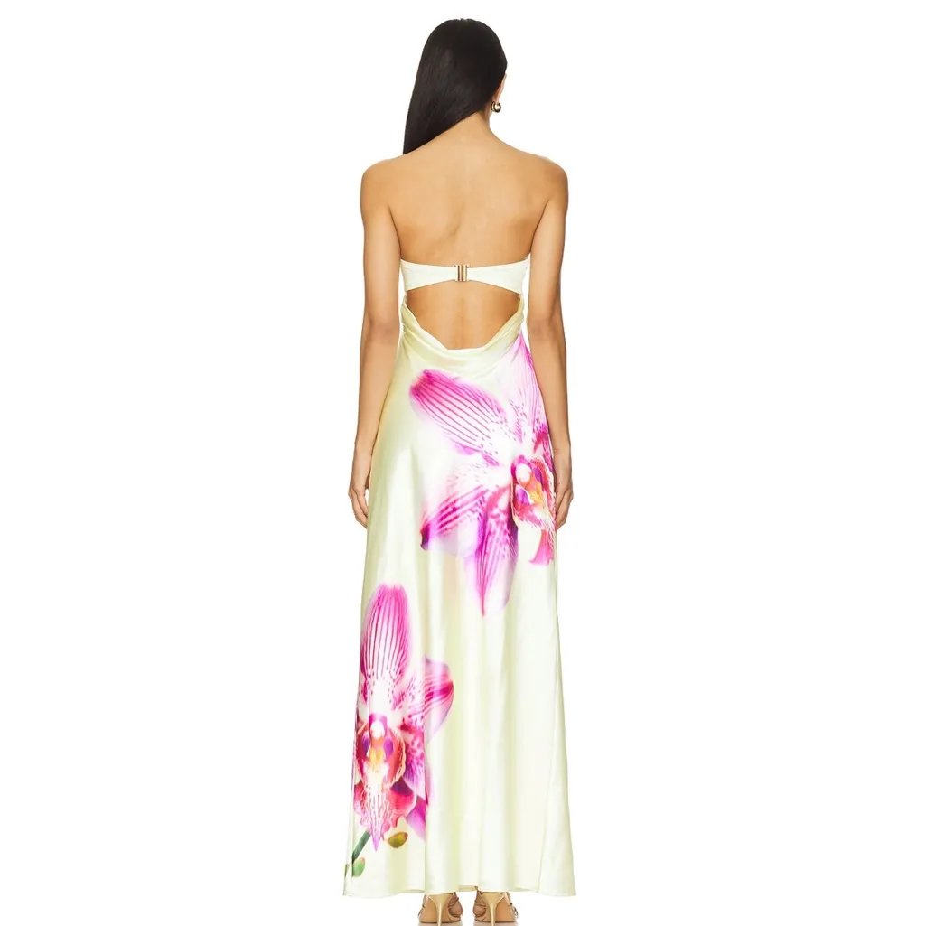Runaway The Label Celeste Maxi Dress in Orchid Yellow - Image 3
