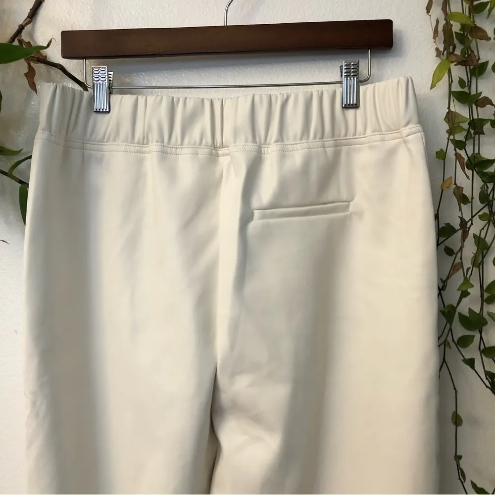 INC International Concepts Women's Size L Faux Leather Joggers, White - Image 6