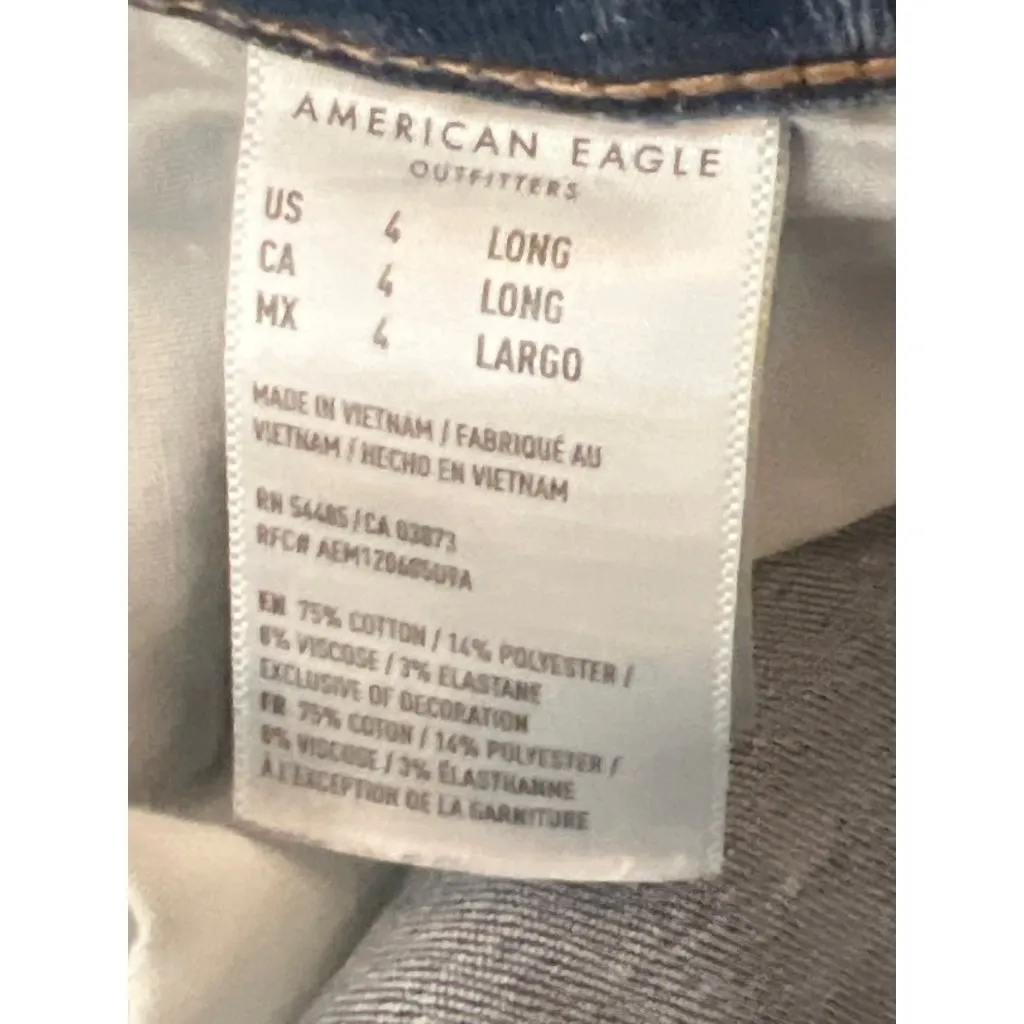 American Eagle Jegging Blue Denim Jeans Next Level Stretch Size 4 Long - Image 6