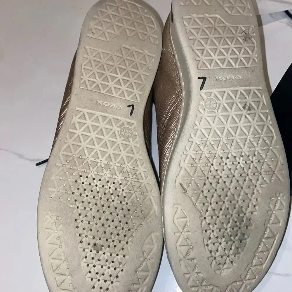 Geox Respira Gold & Black Leather Sneakers Size 41 EUR or 10.5 US - Image 6