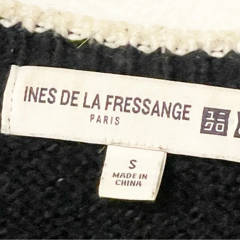 INES DE LA FRESSANGE x Uniqlo Size Small Black Printed Chunky Jumper Sweater - Image 3