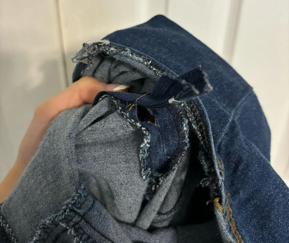 Vintage Dark Wash Denim Mini Dress - Image 9