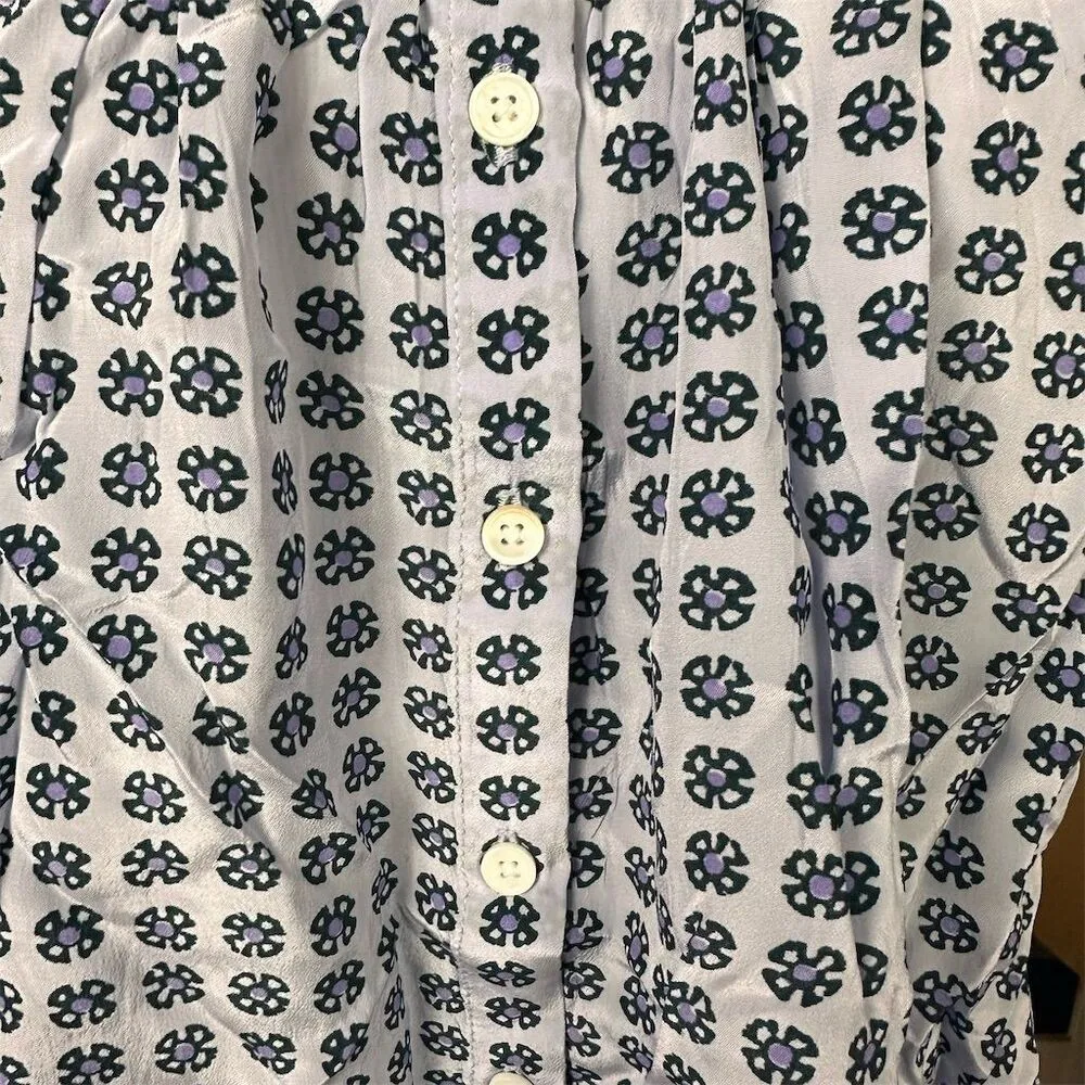 NWT Madewell Women's XL Puff-Sleeve A-Line Blouse Casual Top Washed Lavender - Image 8