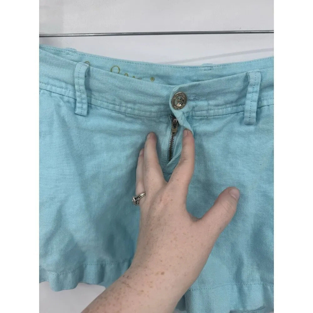Lilly Pulitzer The Calla Shorts‎ Women 2 Blue Preppy Summer Resortwear Beach - Image 8