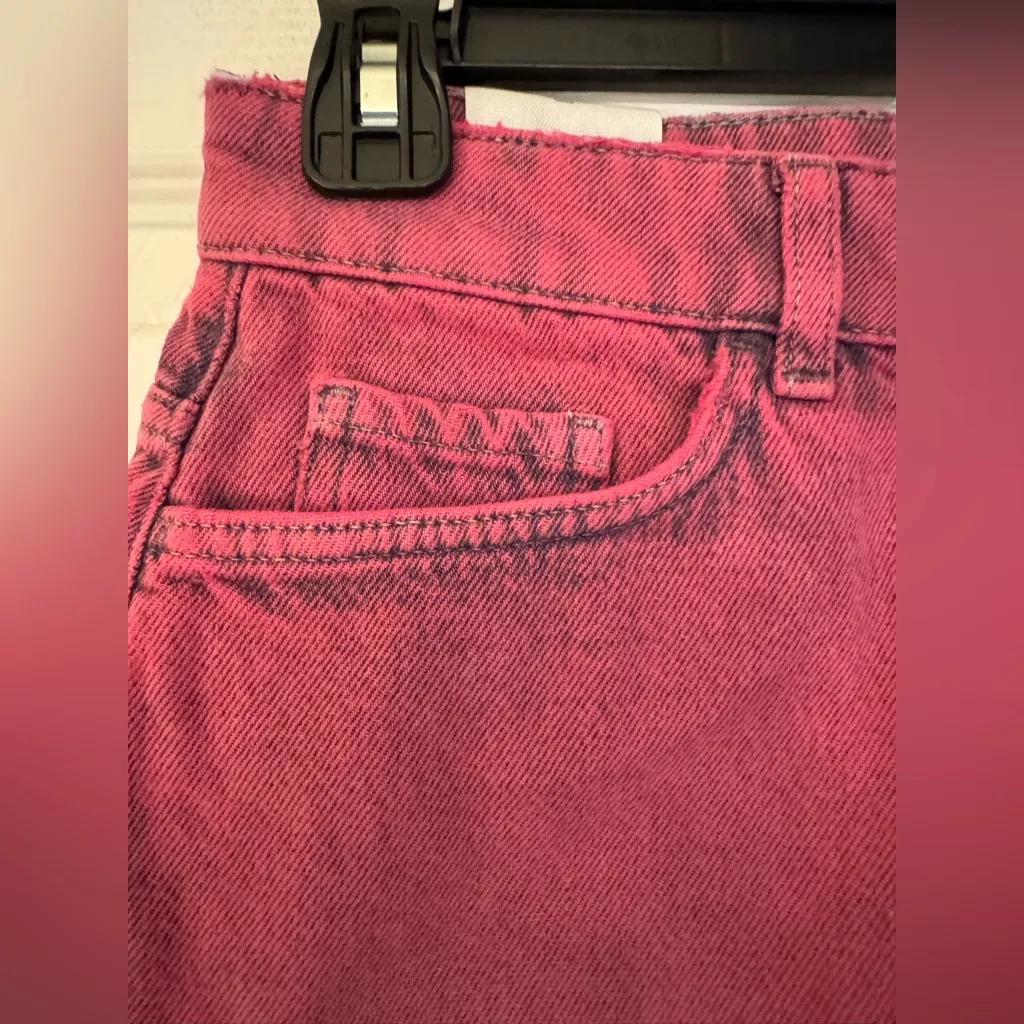 Amish Denim Fuchsia Pink Shorts Cotton High Rise Frayed Hemline Women’s Size 27 - Image 9