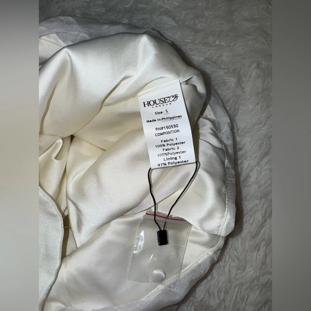 NWOT House Of CB 'Astrid' Ivory Strapless Ruffle Mini Dress sz S - Image 6