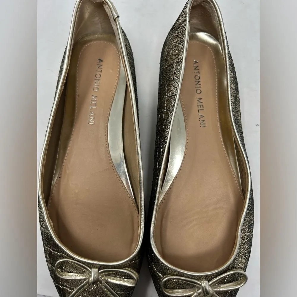 Antonio‎ Melani gold tone ballet flats size 7.5 - Image 4