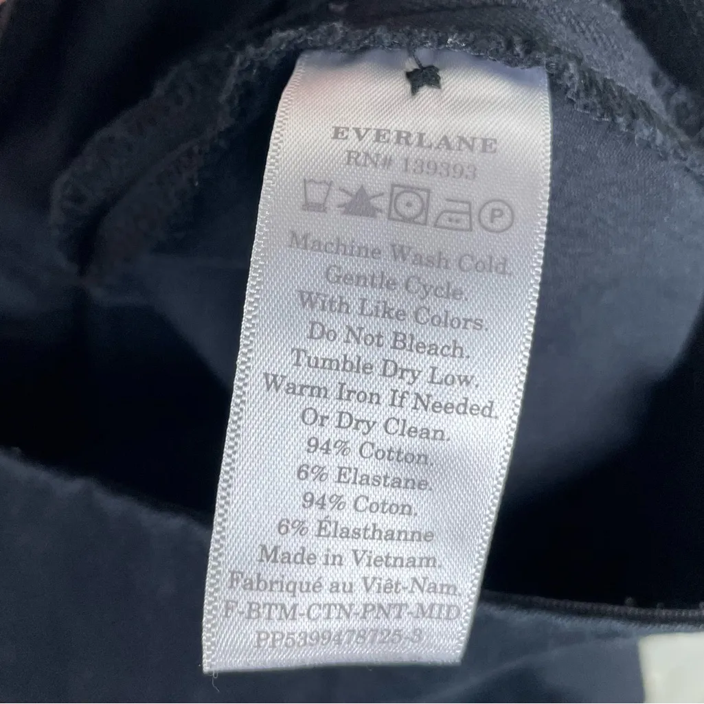 Everlane Women's The Side Zip Stretch Cotton Pants in Black Size 6 Minimalist - Image 6