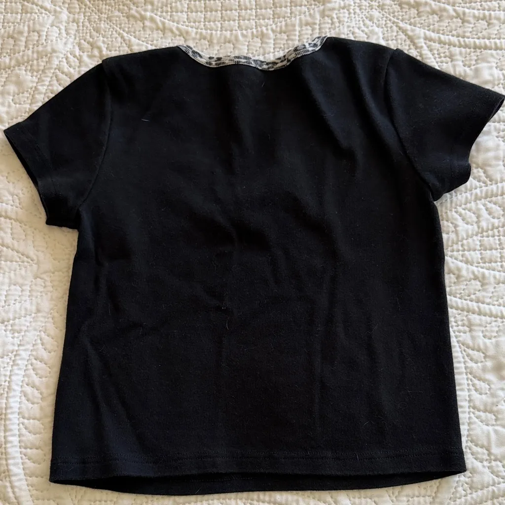 Brandy Melville Black 'New York' Cheetah Print Shirt - Image 4