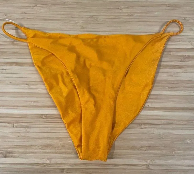 JADE SWIM Bare Minimum Bikini Bottom Sunset Sheen Womens Size Large - Image 4