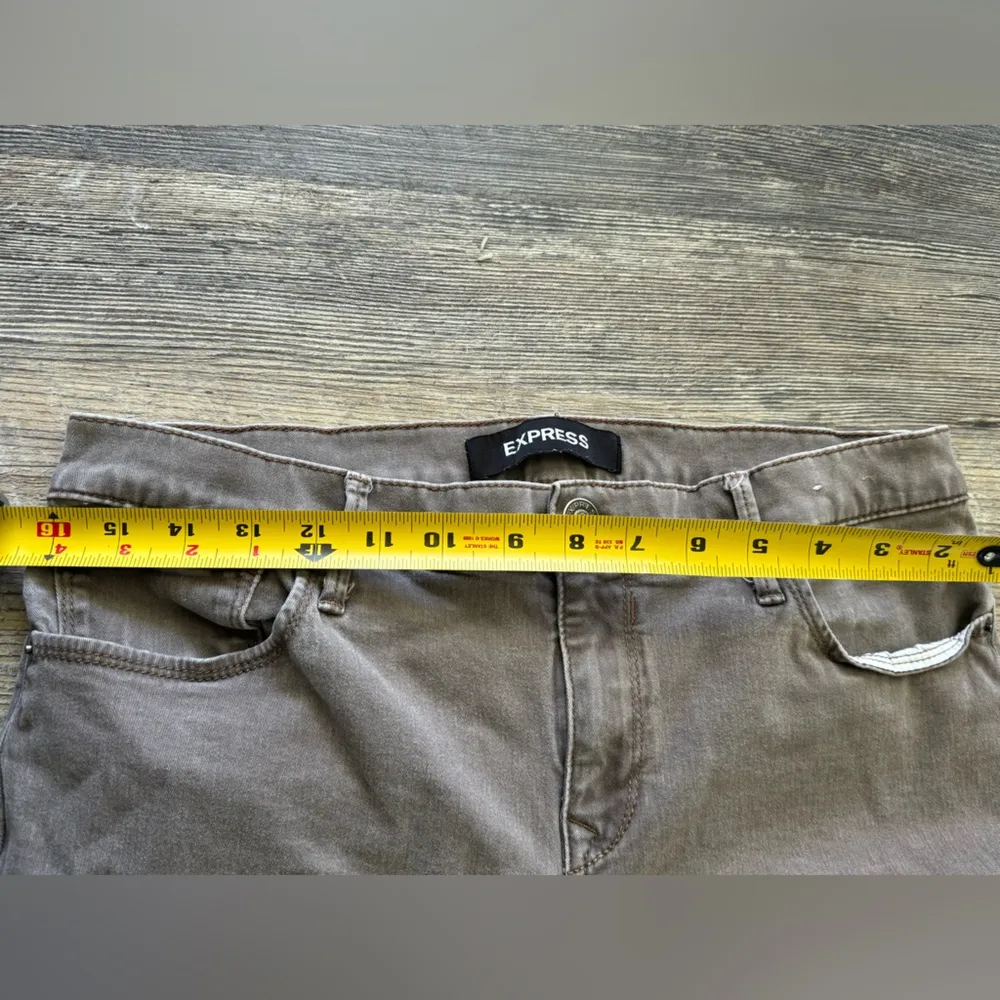 Express Ankle Legging Stretch Mid Rise Rise Jeans Gray Brown Size 10 R - Image 4