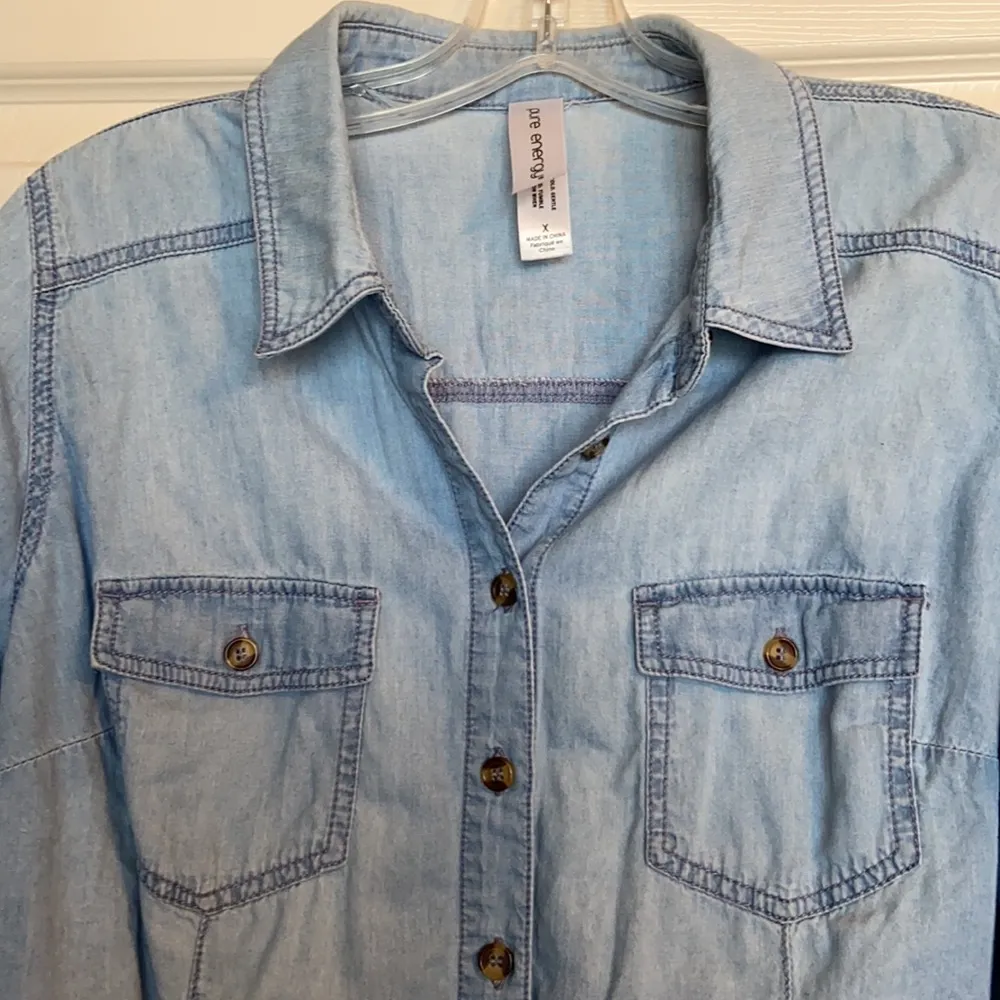 Target Pure Energy Long Sleeve Light Denim Button Down - Image 2