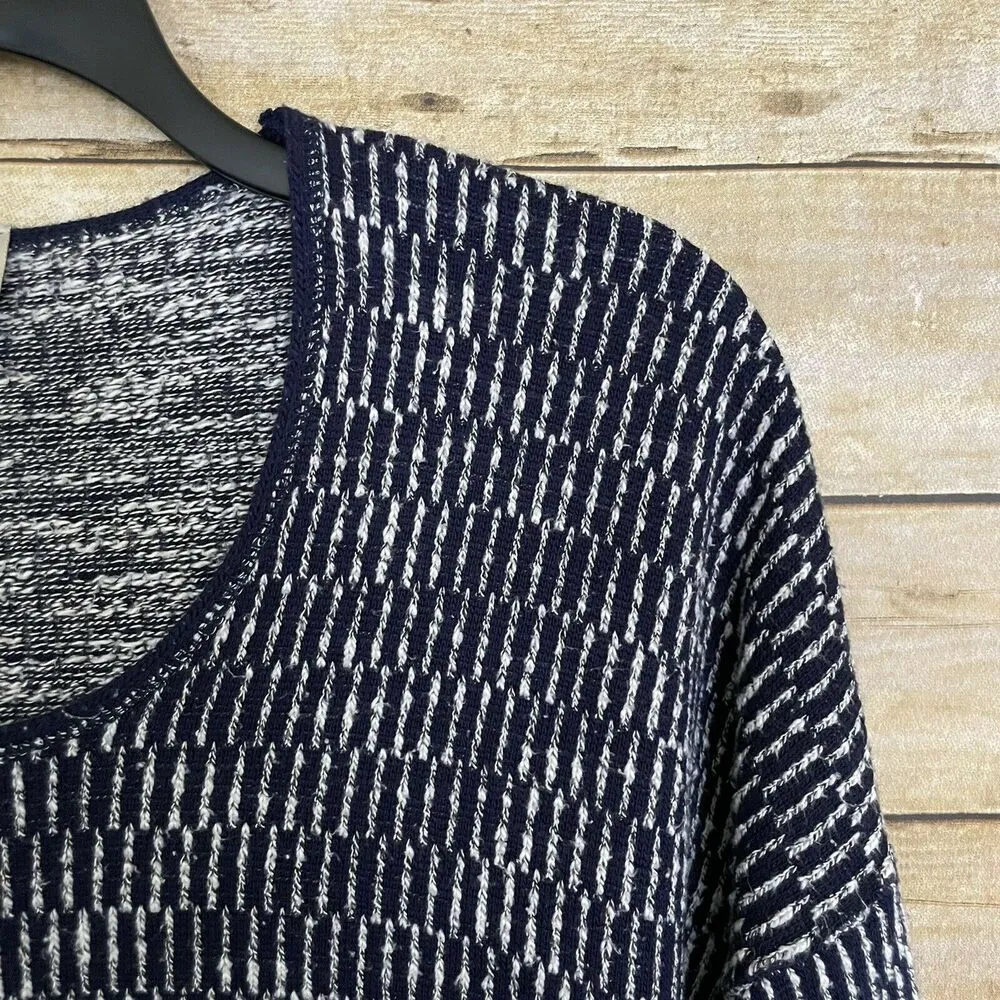 Say What NY Navy Blue Geometric Print Plus Size Sweater - Size 3X - Scoop Neck - Image 2