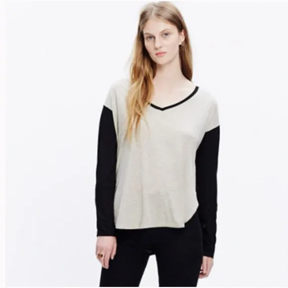 Madewell anthem long sleeve v neck top - Image 9