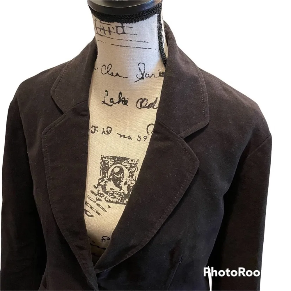 Ralph Lauren Polo Jeans Blazer Jacket Black XLarge Velvet Y2K vintage workwear - Image 2