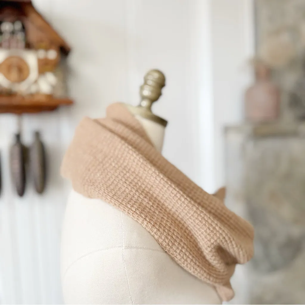 J. Crew Wool & Angora Blend Tan Knit Infinity Scarf - Image 2