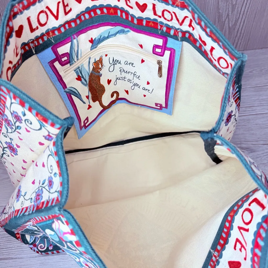 Brighton Bella Tile Tote bag purse “ all you need is love “ beach bag - Image 9