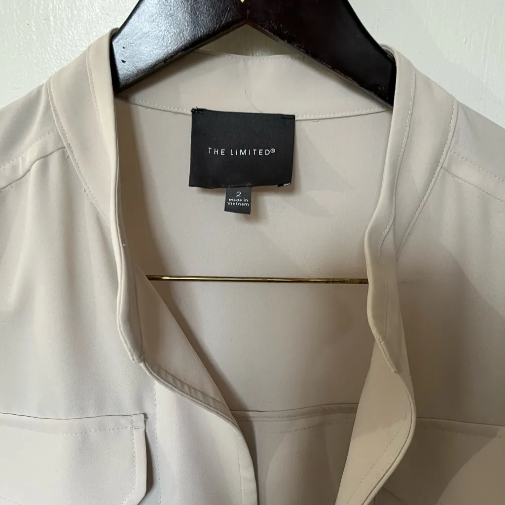 The Limited  Cream Utility Jacket with Drawstring Waist - Image 4