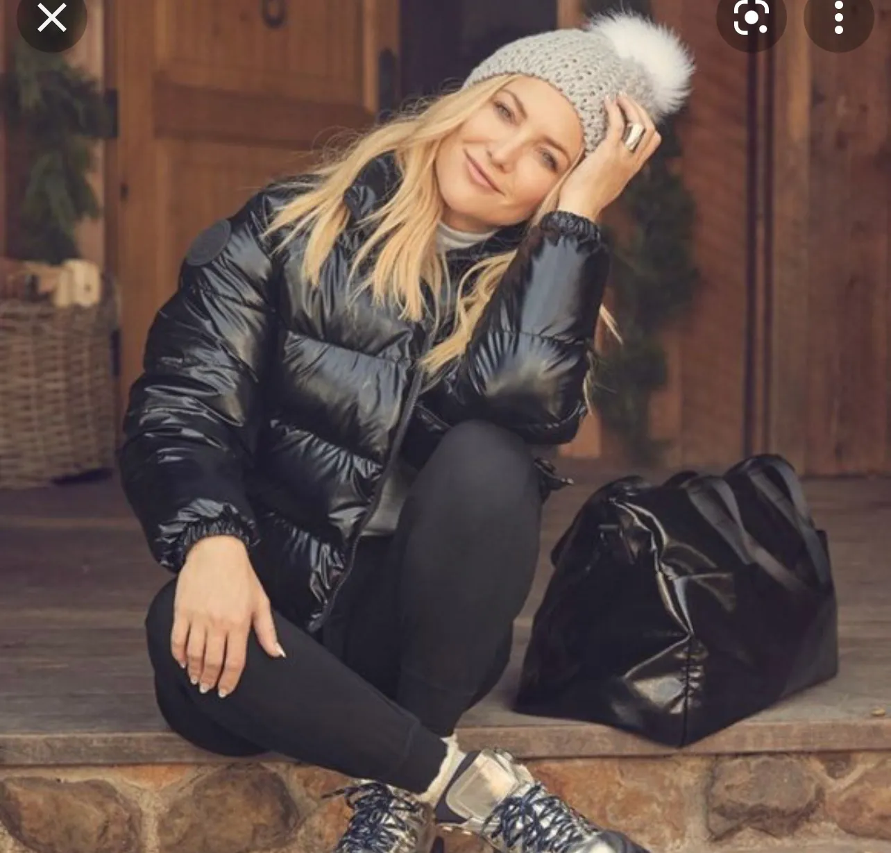 Fabletics Wander Shiny Black Puffer Jacket - Image 3