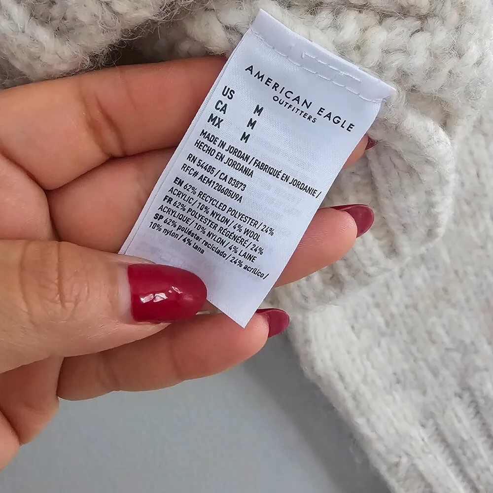 American Eagle Striped Cardigan Cropped Button Front Long Sleeve Size M NWOT - Image 7