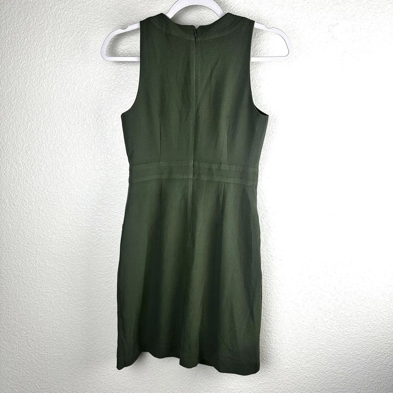 Banana Republic Women's Utility Dress Green Button Detail Lined - Image 2