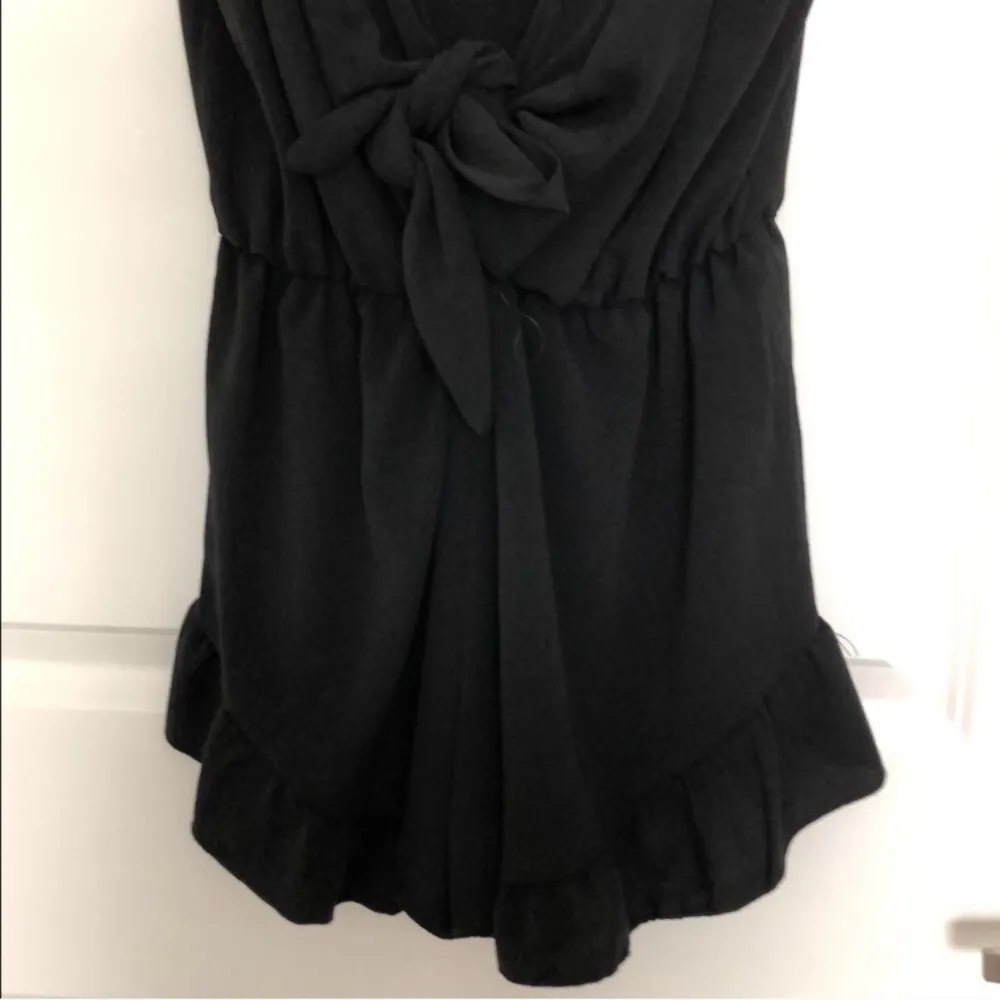 Black Sage Clothing Ruffle Tie Front Romper S - Image 8