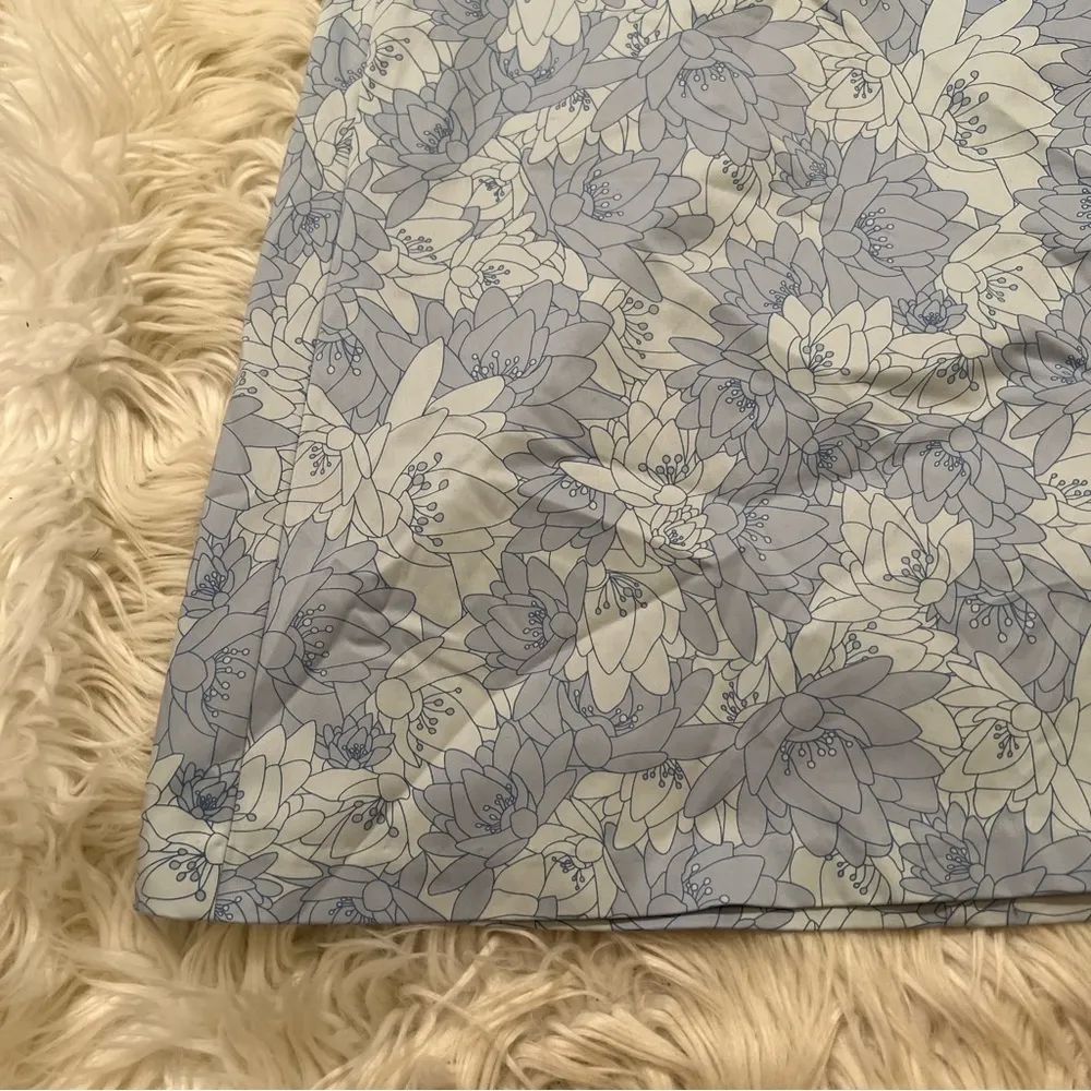 Apostrophe Sateen A-Line Skirt Blue Fog Floral - Image 4