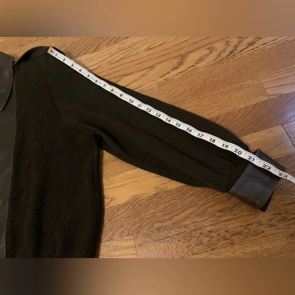 vintage leather sweater jacket size L - Image 14