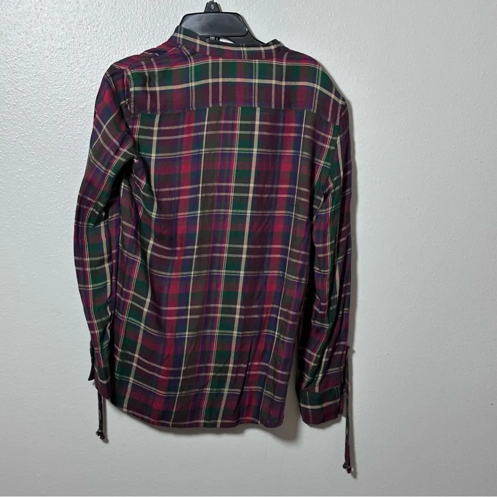 Lauren Ralph Lauren Women Plaid Blouse LongSleeve Surplice Hi-low‎ Shirt size XS - Image 5
