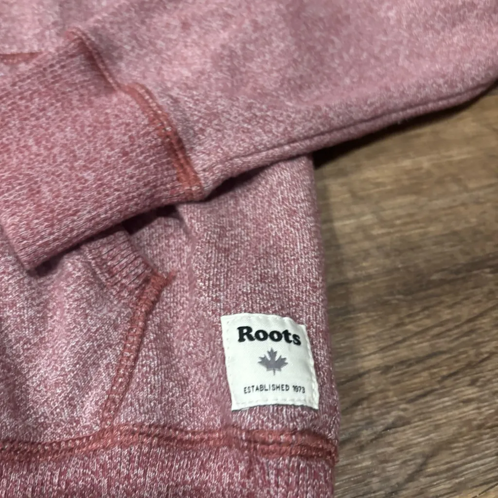 Roots Original Kanga Hoodie Maroon Beaver Logo Women’s Small Streetwear Casual - Image 3