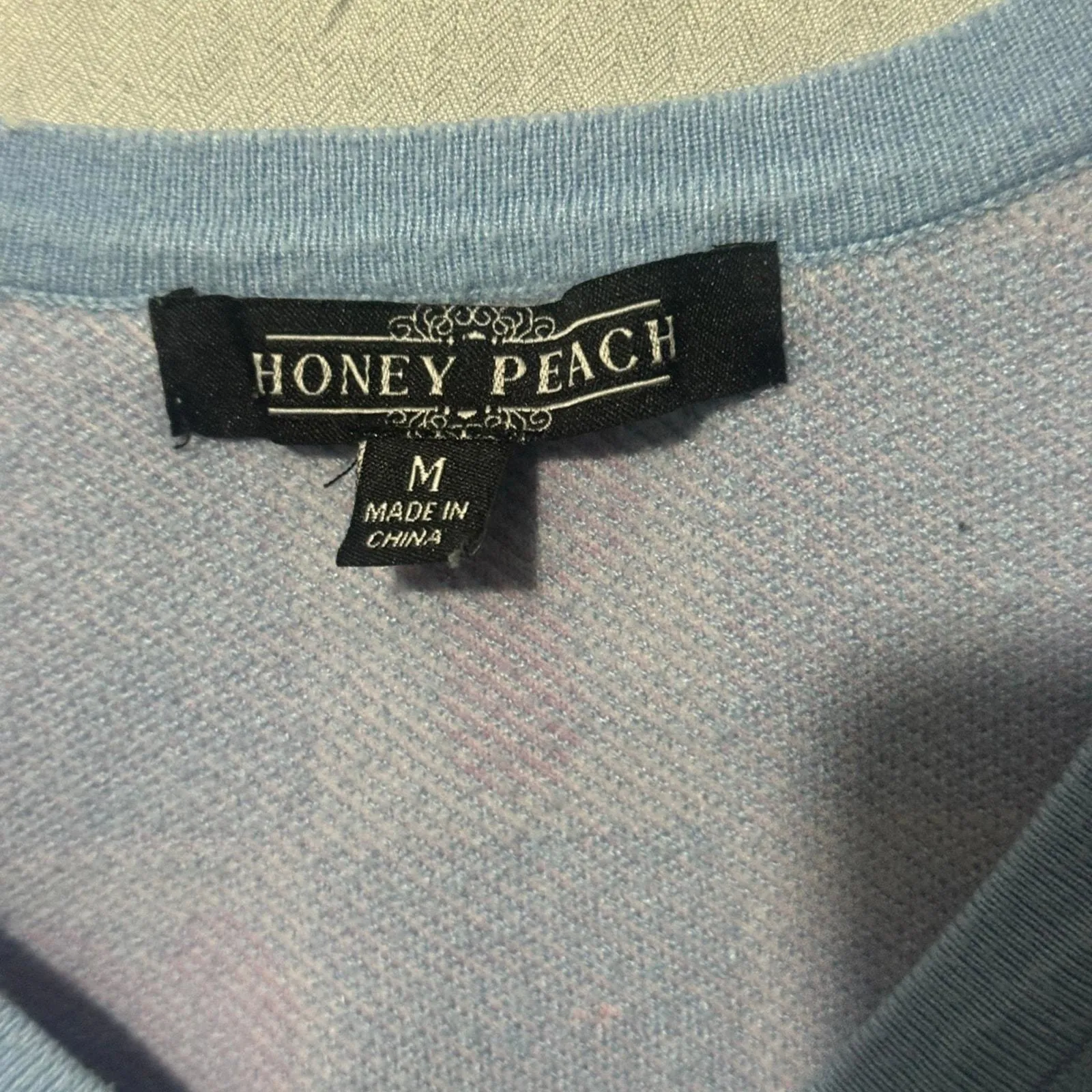 Rue 21 Women's Medium Blue Checkered Cardigan Cropped Button-Down Sweater - Image 2