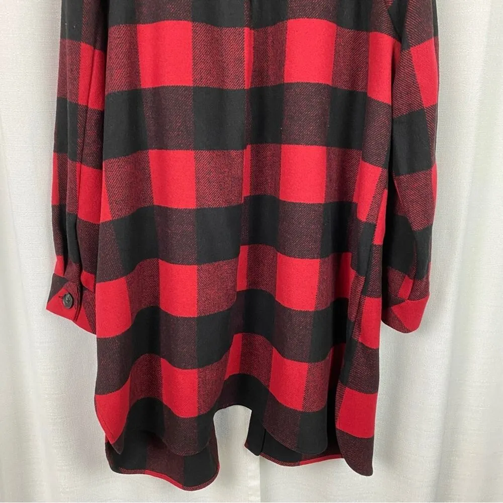 Torrid Black&Red Plaid Wool Relaxed Shacket Sz.2 NWT - Image 14