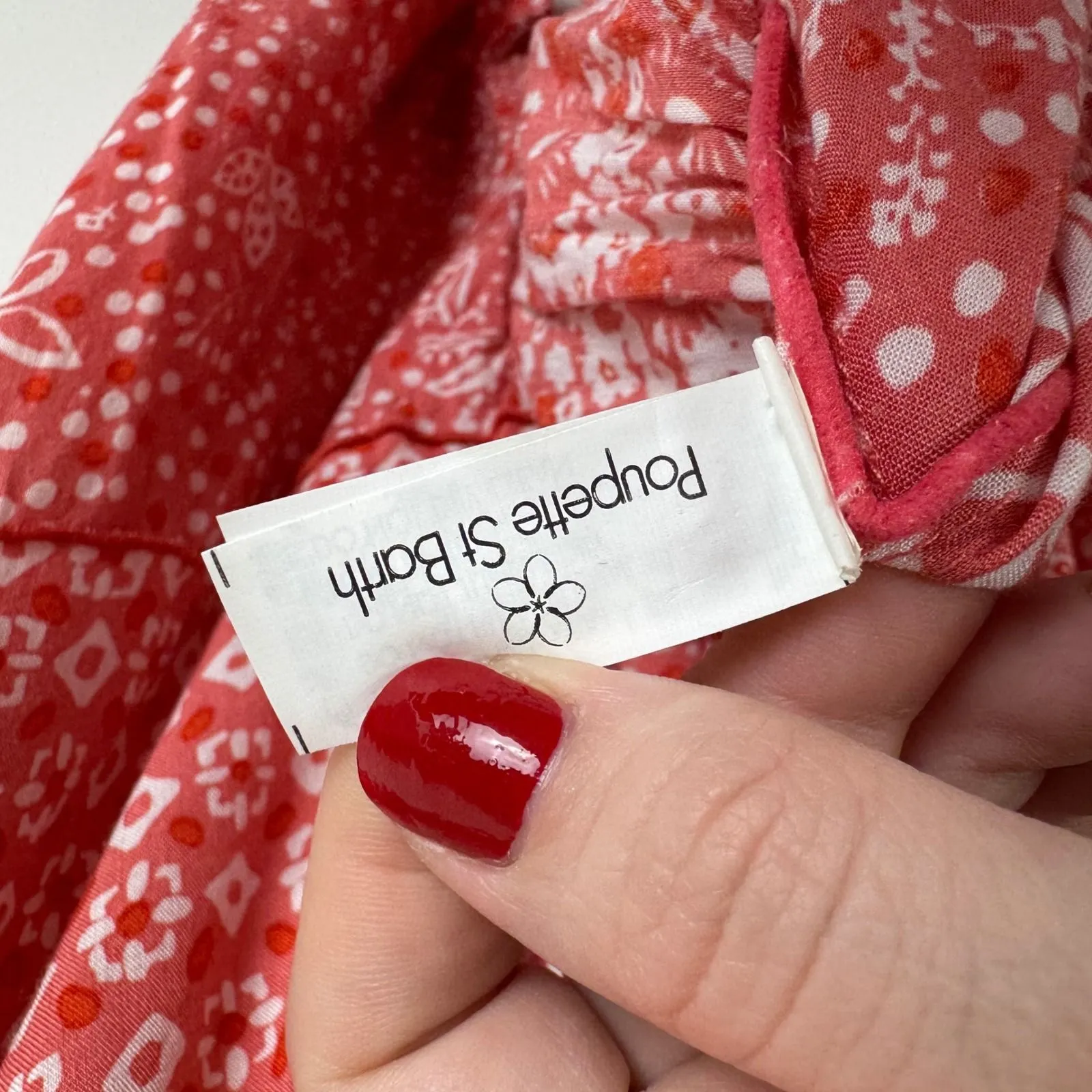 Poupette St Barth Tesorino Mini Dress Size S/M Tunic Flowy Resort Beachy Boho Red Size M - Image 8