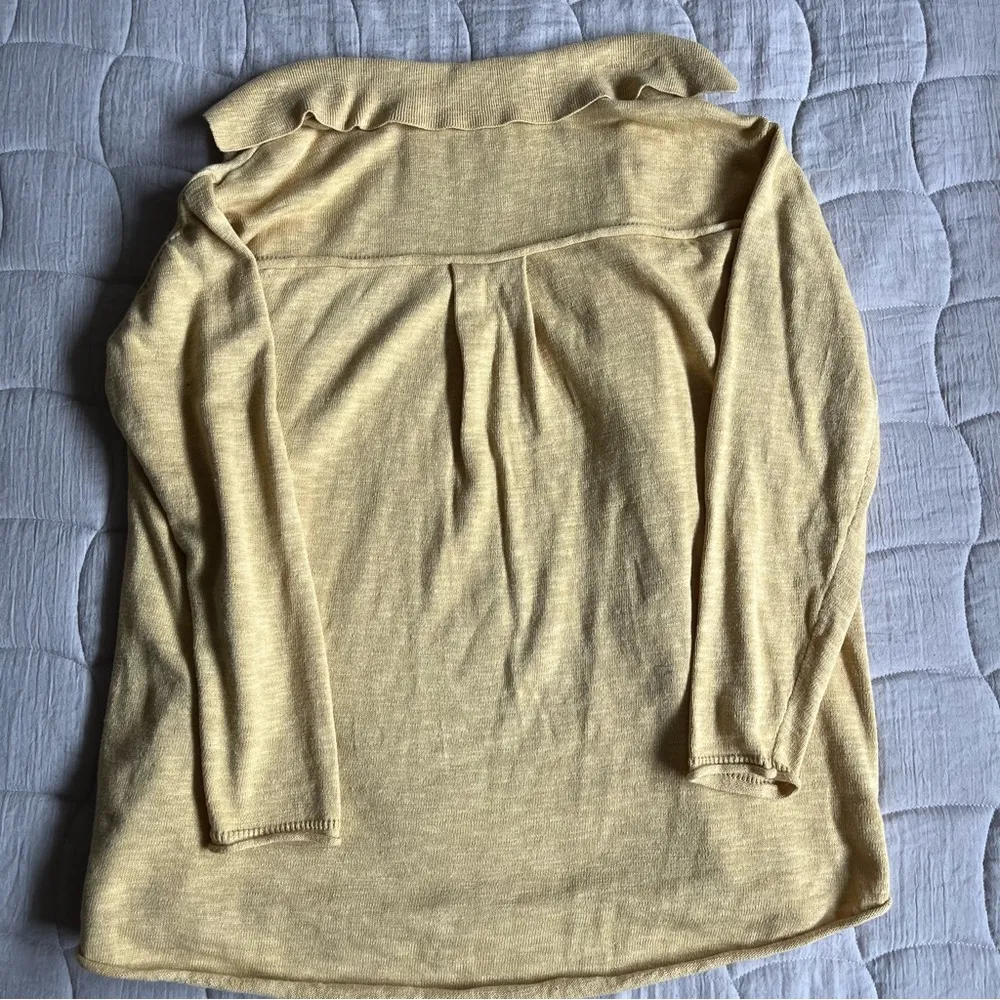 Free People Beach Yellow Button-Up Cardigan Jacket - Image 7