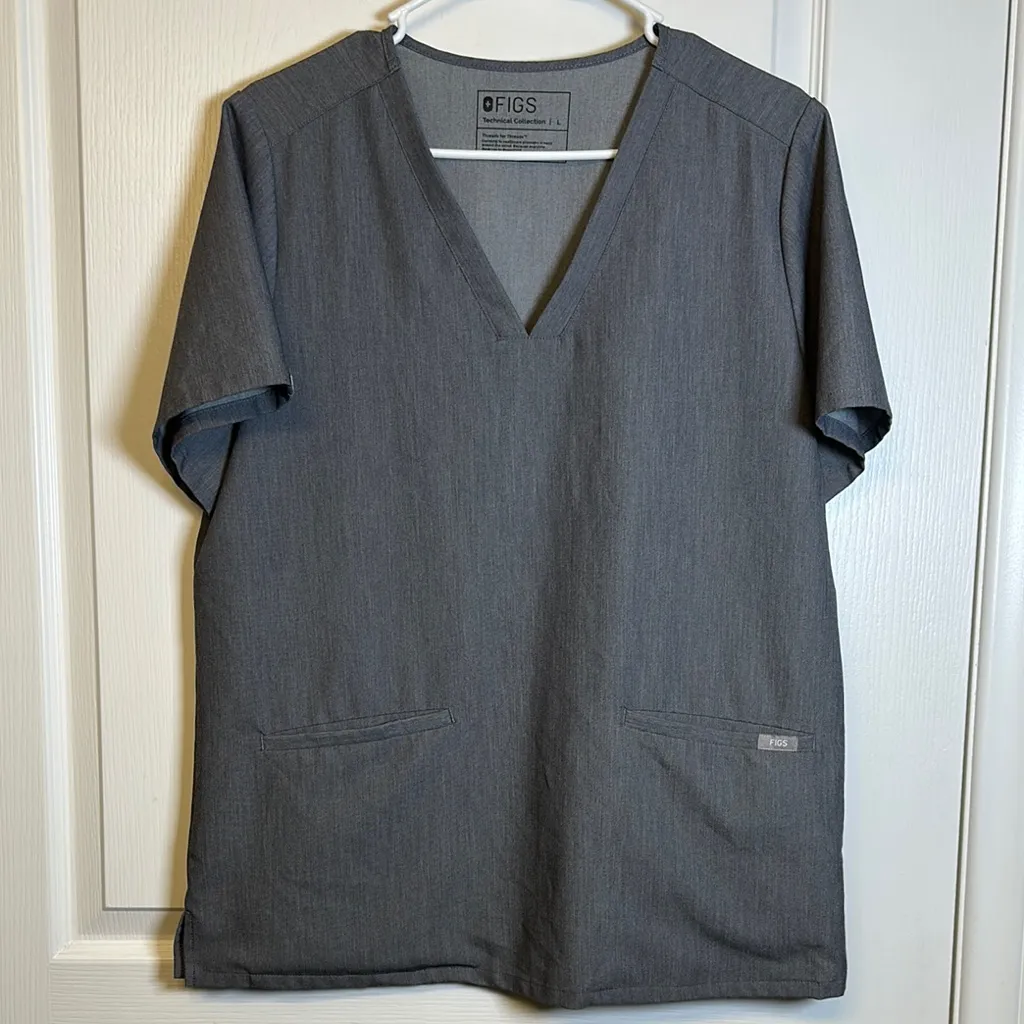 Figs V-Neck Surgeon Nurse Doctor Pharmacist Scrub Top Casma Size Large EUC #2559 - Image 2