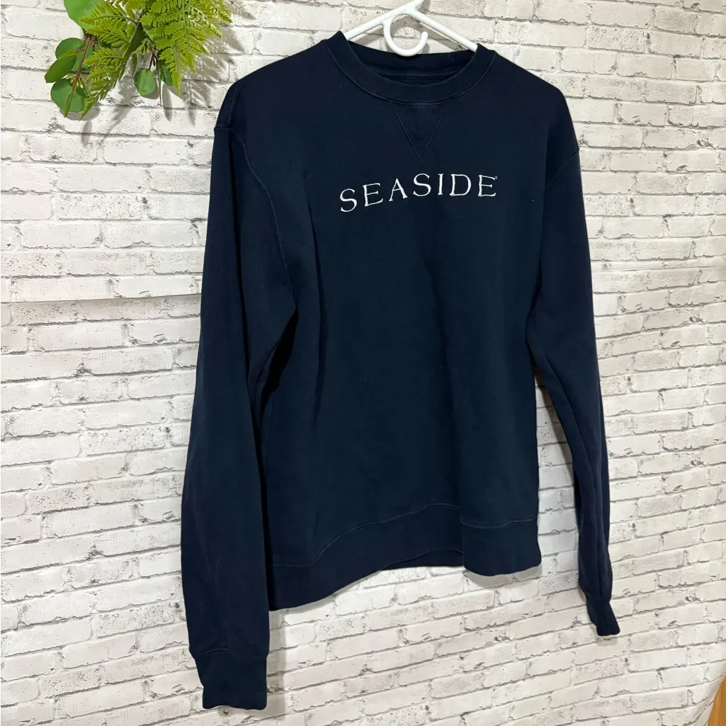 Big Cotton Novelty Seaside Navy Blue Crewneck - Image 3