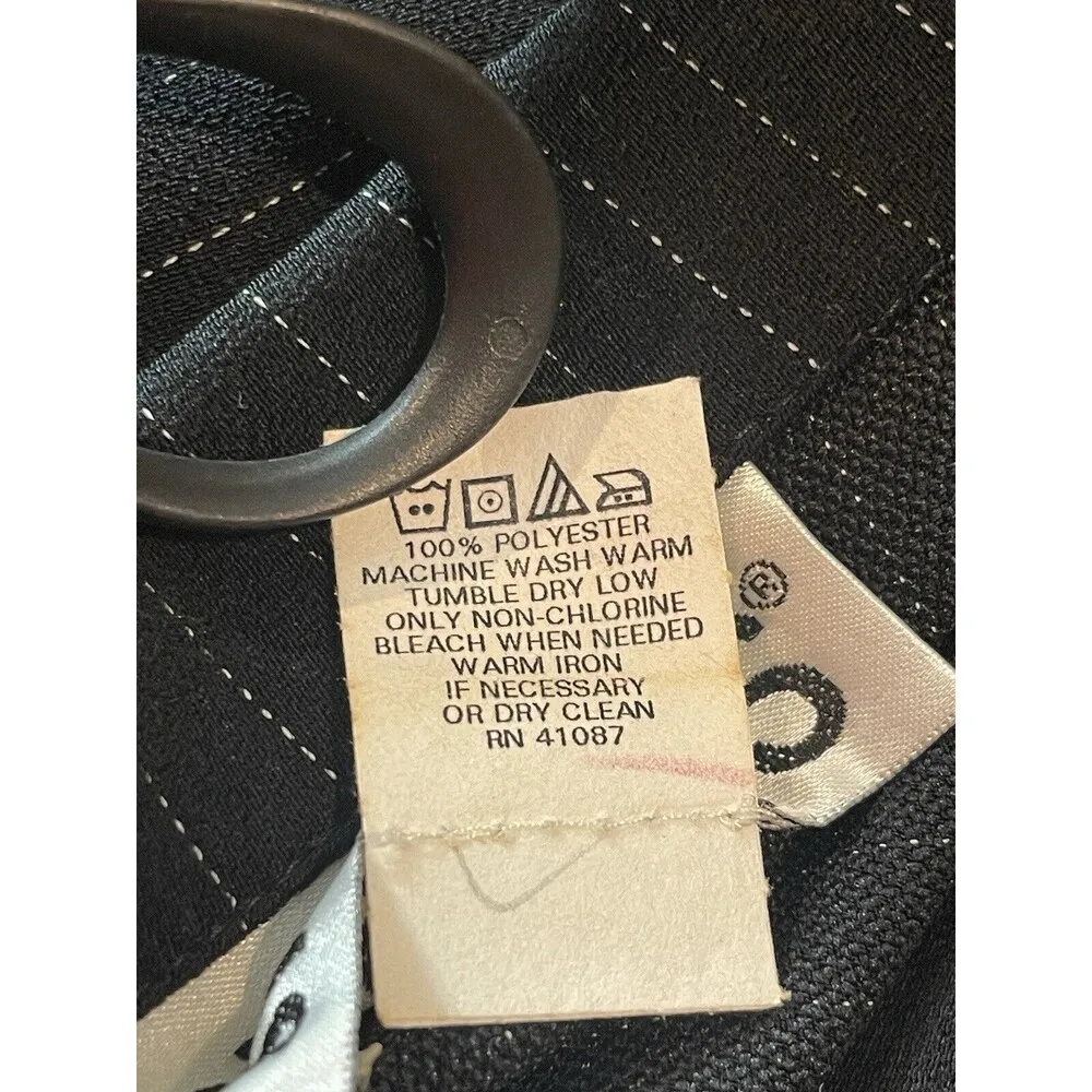 VTG 90s Y2K Black White Pin Striped 2 Button Long Sleeve V - Image 12