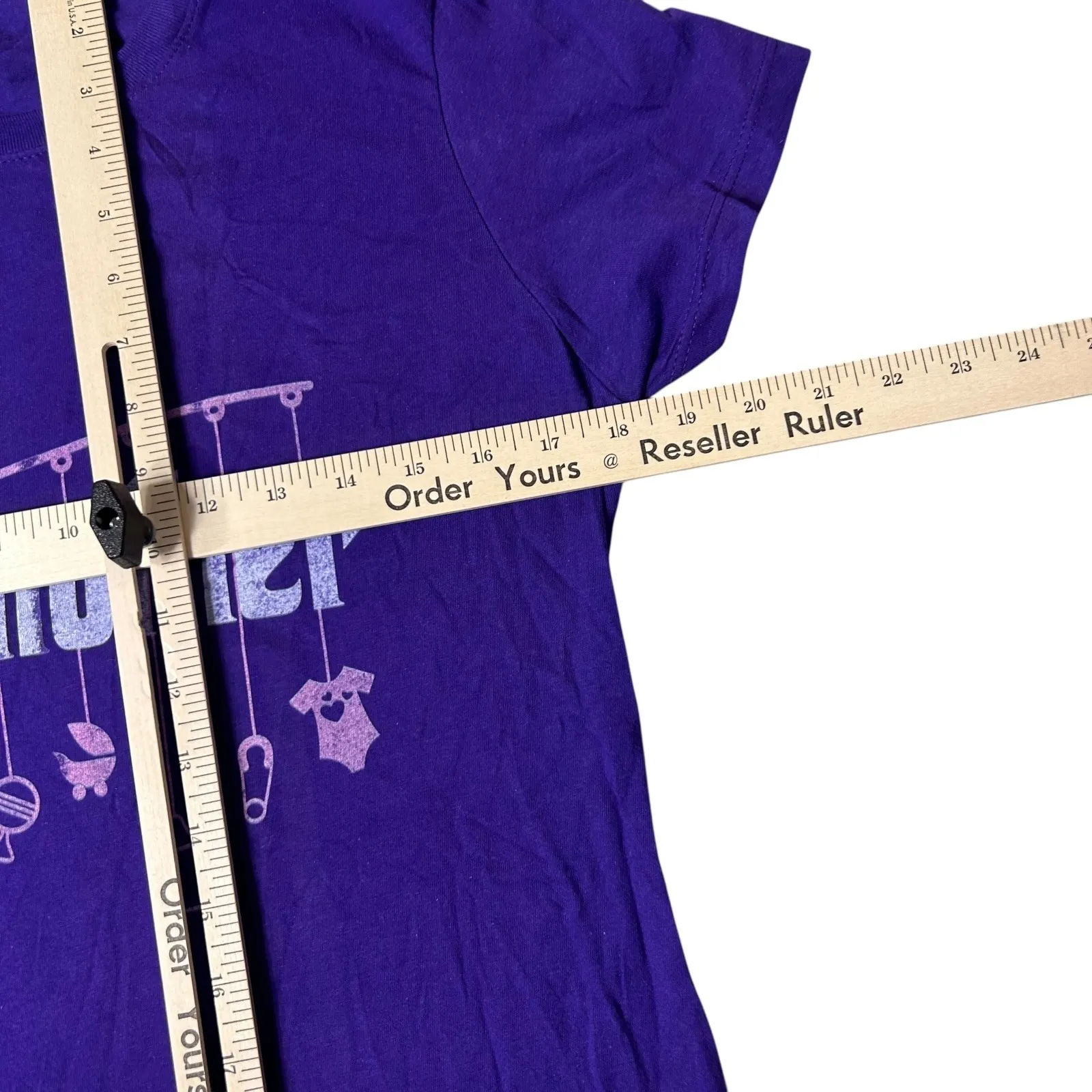 Gildan The Godmother T-Shirt‎ Womens S Purple Baby Shower Gift Graphic Tee - Image 6