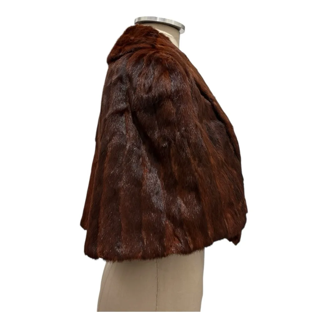 Vintage Bullocks Mink Cape Stole Brown Size undefined - Image 3